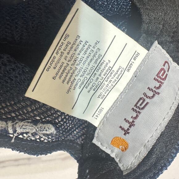 Carhartt Hat Men’s Navy Blue mesh Snapback Casual Cap One Size - Picture 10 of 10